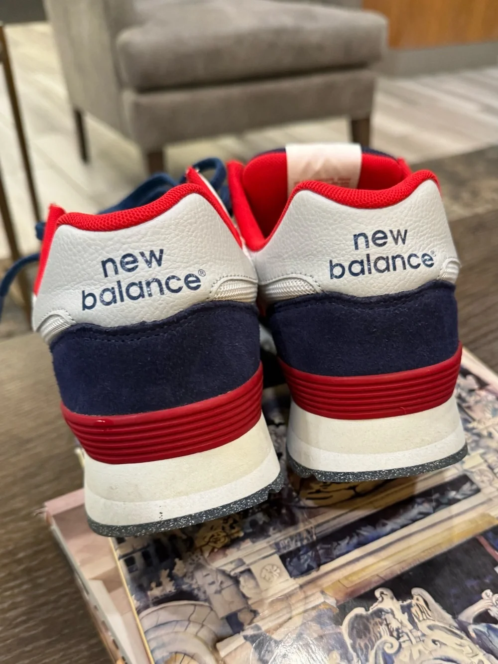 New Balance Men's White Navy & Red 515 Runner Sneakers